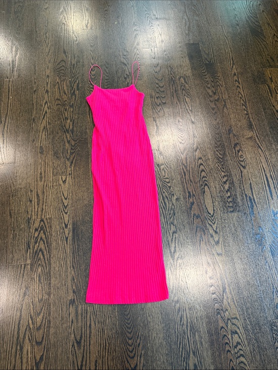 Zara Dresses & Skirts - Zara Hot Pink Ribbed Maxi Slip Dress